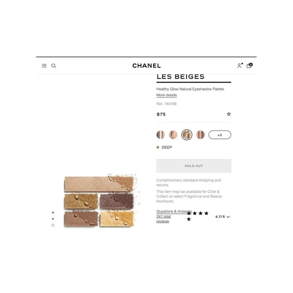 CHANEL Les Beiges Healthy Glow 0.16 fl oz Deep Eyeshadow Palette